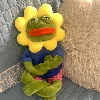 Sun Flower Pepe The Frog Plush Toy Sad Frog 80cm Stuffed Doll Lone Frog Soft Plush Toy Kid Cute gift