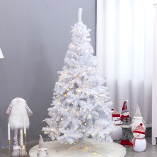 White Christmas Pine Tree with Snowflake Decorations Size 1.2-2.1m ต้นคริสมาส สีขาว รวม ของตกแต่ง ต้นสน คริสมาส