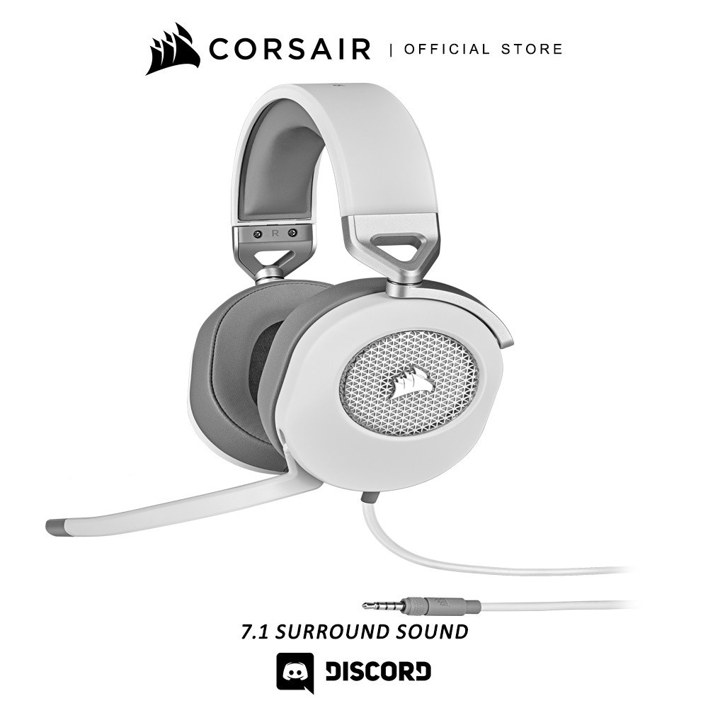 CORSAIR Headset HS65 Surround Wired Gaming Headset White Shopee Thailand