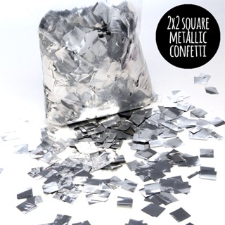 กระดาษโปรย Metallic Confetti - Silver Metallic Square Confetti (2x2 CM) 100 g