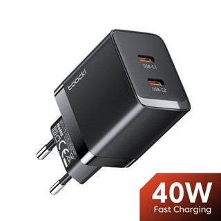 Toocki 40W Gallium Nitride Dual USB C ที่ชาร์จ Type C PD ชาร์จเร็ว สําหรับ Samsung Huawei