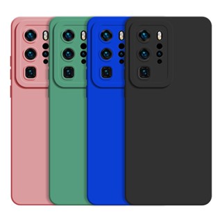 เคสโทรศัพท์มือถือ ซิลิโคน สีพื้น หรูหรา สําหรับ Huawei P40 Lite P50 Pro P 40 50 4G 5G
