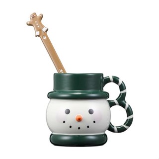 🎀【In Stock】2022 แก้วสตาร์บัคส์เกาหลี Starbucks Korea Holiday Snow Mug 473ml/ 16oz &amp; Holiday Cookie Ceramic Muddler