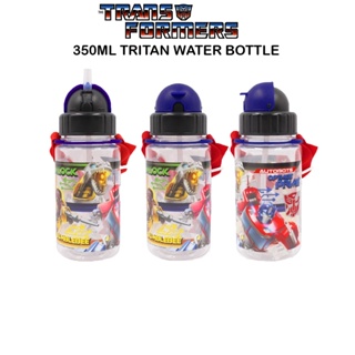 Transformers ขวดน้ํา Tritan 350 มล. พร้อมหลอด และสายคล้องยาว ปรับได้ และขวดนม ไวรัลอากาศ (ปลอด BPA)