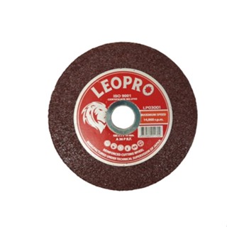 LEOPRO LP03001 แผ่นตัดเหล็กเรียบสีแดง 4" 100x2x16mm.x1F [A36P] (50แผ่น/กล่อง,500แผ่น/ลัง)