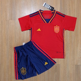 ชุดบอลเด็ก ทีมชาติสเปน Spain ปี 2022/23 งานคุณภาพ เกรด AAA (เสื้อ+กางกาง)