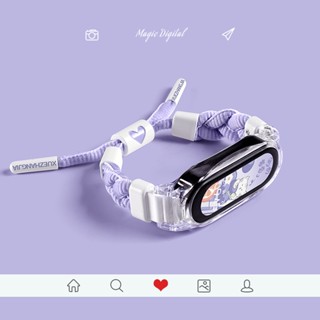 สายนาฬิกาข้อมือไนล่อนถัก ปรับได้ แบบเปลี่ยน สําหรับ Xiaomi Mi Band 7 6 5 4 3Strap Miband 6 7