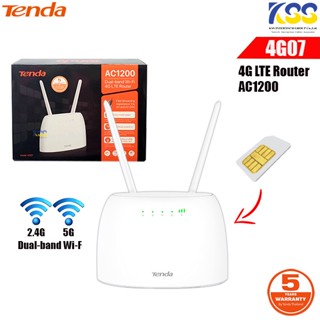 Tenda 4G07 เราเตอร์ใส่ซิม AC1200 Wireless Dual Band 4G CAT4 Router Wifi รองรับ 4G ทุกเครือข่าย