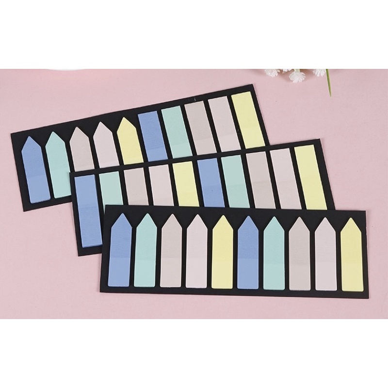 Sticky Notes  ที่คั่นหนังสือ แบบพลาสติก มีกาวด้านหลัง แบบแถว 5 สี,10สี พร้อมส่ง