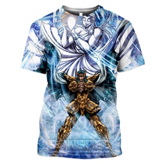 เสื้อยืด พิมพ์ลายอนิเมะ Saint Seiya สไตล์สตรีท สําหรับผู้ชาย