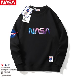 เสื้อยืดกันหนาว พิมพ์ลาย nasa เรียบง่าย แฟชั่นฤดูใบไม้ผลิ และฤดูใบไม้ร่วง สําหรับผู้ชาย และผู้หญิง