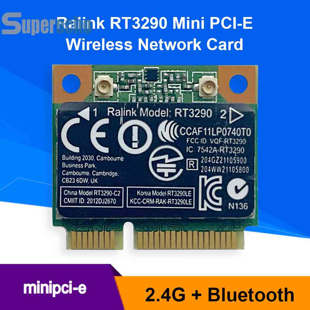 【พร้อมส่ง】RT3290 อะแดปเตอร์การ์ดเครือข่าย WiFi บลูทูธ 3.0 150 ม. 2.4GHz Half Mini PCI-E [superecho.th]