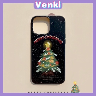 VENKI - Case iPhone 14 Pro Max TPU Soft Case Christmas Tree and Star Glossy Black Candy Case Camera Protection Shockproof For iPhone 14 13 12 11 Plus Pro Max 7 Plus X XR