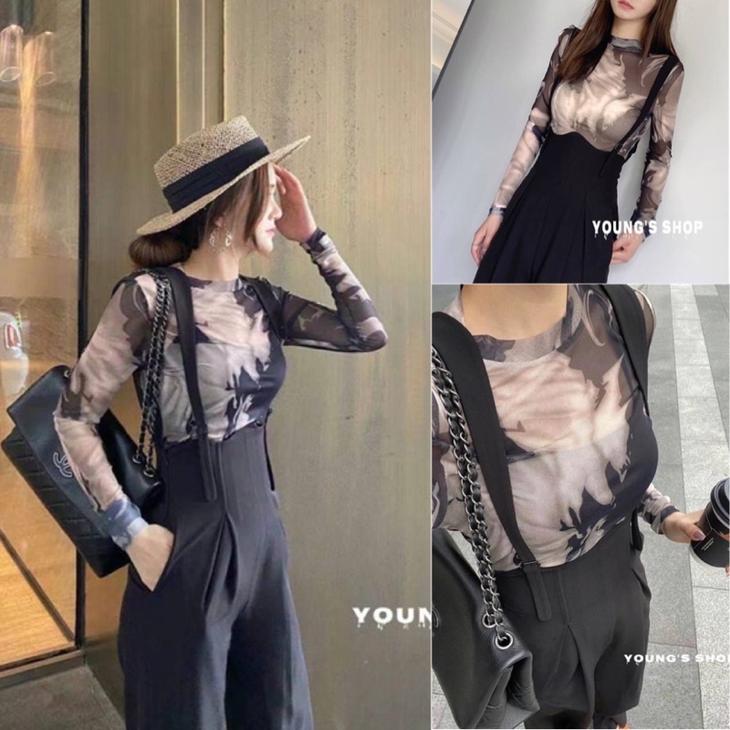 TU เสื้อตาข่ายเเขนยาวปริ้นลาย งานยอดฮิตมาแรง พร้อมส่ง