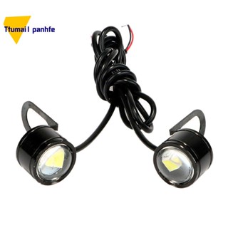 2 Pcs White LED Motorcycle Headlight Spotlight Driving Daytime Running Light Lamp