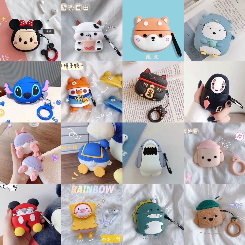 Huaqiang North การ์ตูนน่ารัก airpods pro4 ชุดหูฟังบลูทูธป้องกันกรณี i40pro รุ่นที่สี่ MINI5 กันกระแท