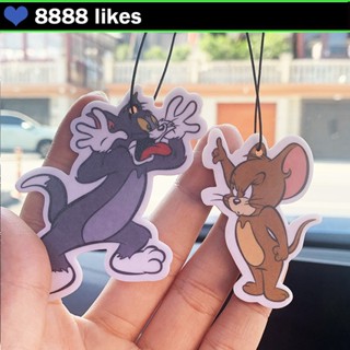 เครื่องฟอกอากาศ แบบกระดาษแข็ง ลายการ์ตูน Tom and Jerry สําหรับแขวนตกแต่งกระจกมองหลังรถยนต์