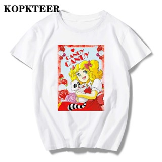 Candy Candy Japanese Anime Cartoon 70s Vintage T Shirt Short Sleeve O Neck New Printed Women Women Tees Casual เสื้อยืด