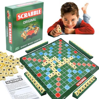 Game Scrabble เกมต่อคำศัพท์ภาษาอังกฤษ ชุดใหญ่ สแค็ปเบิ้ล สแคปเบิ้ล มีถุงผ้าคอตตอล