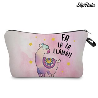 Sliprain♥กระเป๋าเก็บเครื่องสําอาง พิมพ์ลาย Llama น่ารัก แบบมีซิป สําหรับผู้หญิง