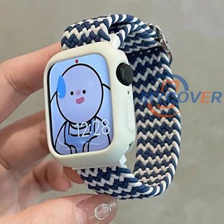 ◇2 In 1 เคสนาฬิกาข้อมือไนล่อน สีแคนดี้ สําหรับ Smart Watch Series 7 6 SE 5 4 3 2 1 41 มม. 45 มม. 44 มม. 42 มม. 40 มม. 38