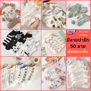 ถุงเท้าแฟชั่น 5 คู่  ราคาถูกคุณภาพดี cotton sock พร้อมส่ง