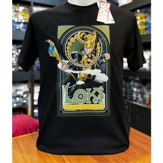 เสื้อยืดMarvel ลิขสิทธิ์แท้ ลาย Loki สีดำ (MVX-162)