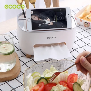 [พร้อมส่ง]Ecoco ที่ใส่ทิชชู่ มีที่วางโทรศัพท์ กล่องทิชชู่อเนกประสงค์ รุ่น E2009 มี 3 สี