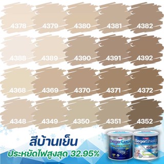 Beger สีน้ำตาลช็อคโกแลต กึ่งเงา ขนาด 9L เกรดสูง สีทาภายนอก+สีทาภายใน ไดม่อนชิลด์+แอร์คลีน สีทาบ้าน  สีน้ำ