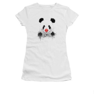 Clown panda Womens T-Shirt เสื้อคู่ เสื้อยืดคอกลม เสื้อโอเวอร์ไซ