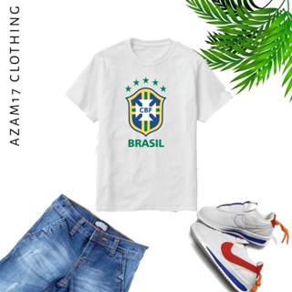 เสื้อยืด พิมพ์ลาย Brazil National Team Qatar World Cup Edition 2022 Cool Bagus AZAM17 สําหรับเด็ก