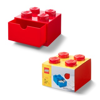 กล่องลิ้นชัก กล่อง เลโก้ ตั้งโต๊ะ สีแดง LEGO Desk Drawer Brick 4 RED (16x16x12 ซม.)