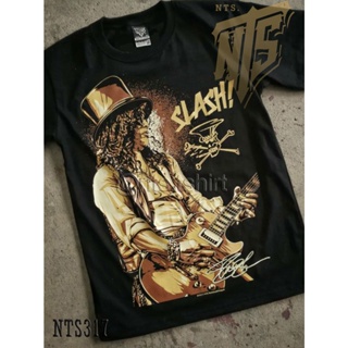 NTS 317 Slash GNR Guns ROCK เสื้อยืด เสื้อวง เสื้อดำ สกรีนลายอย่างดี ผ้าหนานุ่ม ไม่หดไม่ย้วย NTS T SHIRT S M L XL XXL