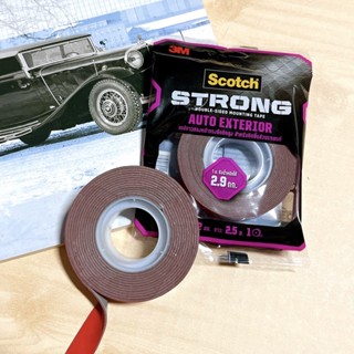 เทปกาวสองหน้าแรงยึดติดสูง สำหรับติดชิ้นส่วนรถยนต์ 3M Scotch AUTO EXTERIOR TAPE