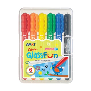 Asia Books สีเขียนกระจก GLASS FUN 6 COLORS