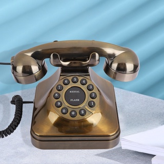 [คลังสินค้าใส] Wx-3011 โทรศัพท์บ้าน มีสาย ตั้งโต๊ะ สีบรอนซ์ สไตล์วินเทจ ย้อนยุค สำหรับบ้าน สำนักงาน