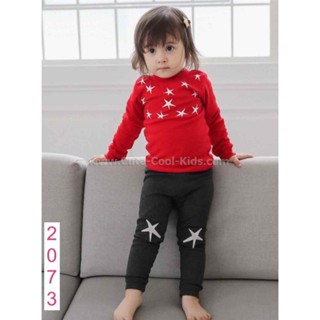 L-PJB-2073-MLB ชุดนอนเด็กแนว slim สีแดง Star