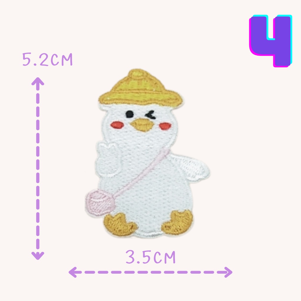 10บาททุกชิ้น DIY:ตัวรีดติดเสื้อ อาร์มติดเสื้อ ลายน่ารัก เป็ดเหลือง yellow duck ใช้เตารีดรีดติดลงผ้าได้เลยค่ะ ง่ายมากๆๆ