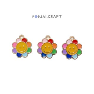 จี้ดอกไม้หลากสี Rainbow flower pendant 19mm