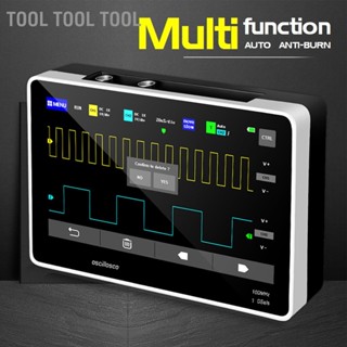 Tool Tool ออสซิลโลสโคปดิจิทัล 2 ช่อง ชาร์จ Usb 1 Gsa/S 100MHz หน้าจอสัมผัส ปลั๊ก Us 110‐220V