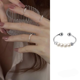 แหวนลูกปัดมุก • Silver pearl ring