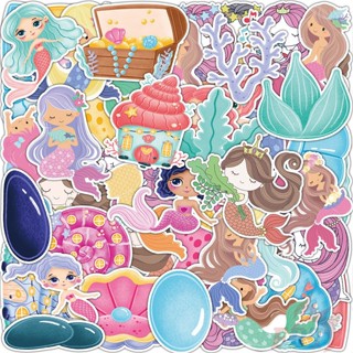 ❉ Q Little Mermaid Series 02 สติกเกอร์ สําหรับติดตกแต่ง ❉ สติกเกอร์แฟชั่น กันน้ํา DIY 50 ชิ้น/เซต