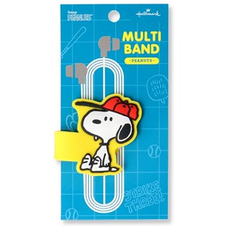 Snoopy Peanuts Multi Band แบบสีเหลือง ขนาด 4.6 x 9.2 x 0.5 ซม. ทำจาก PVC ใช้พันสาย เก็บสายต่าง ๆ ได้