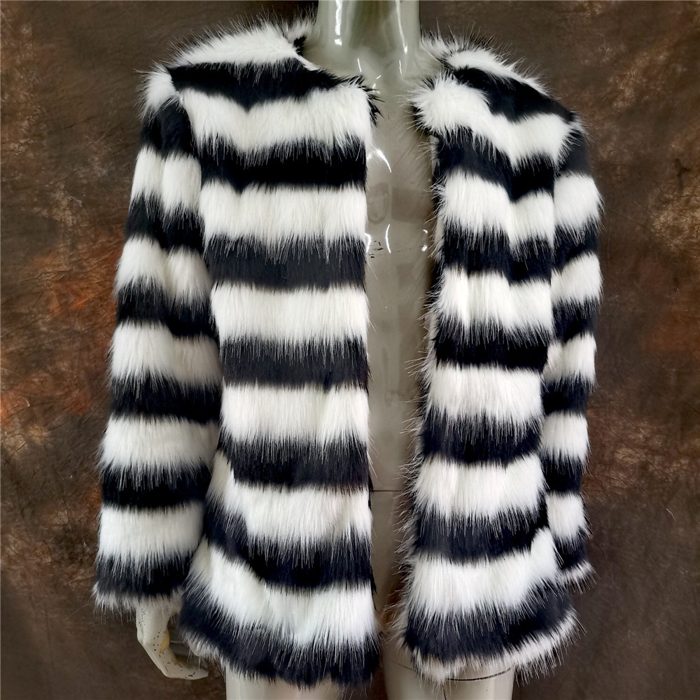 B2018 New Four Seasons man's Faux fox fur coat High-end men rainbow Jackets Color singer Loose Fox hair Long sleeve  #4