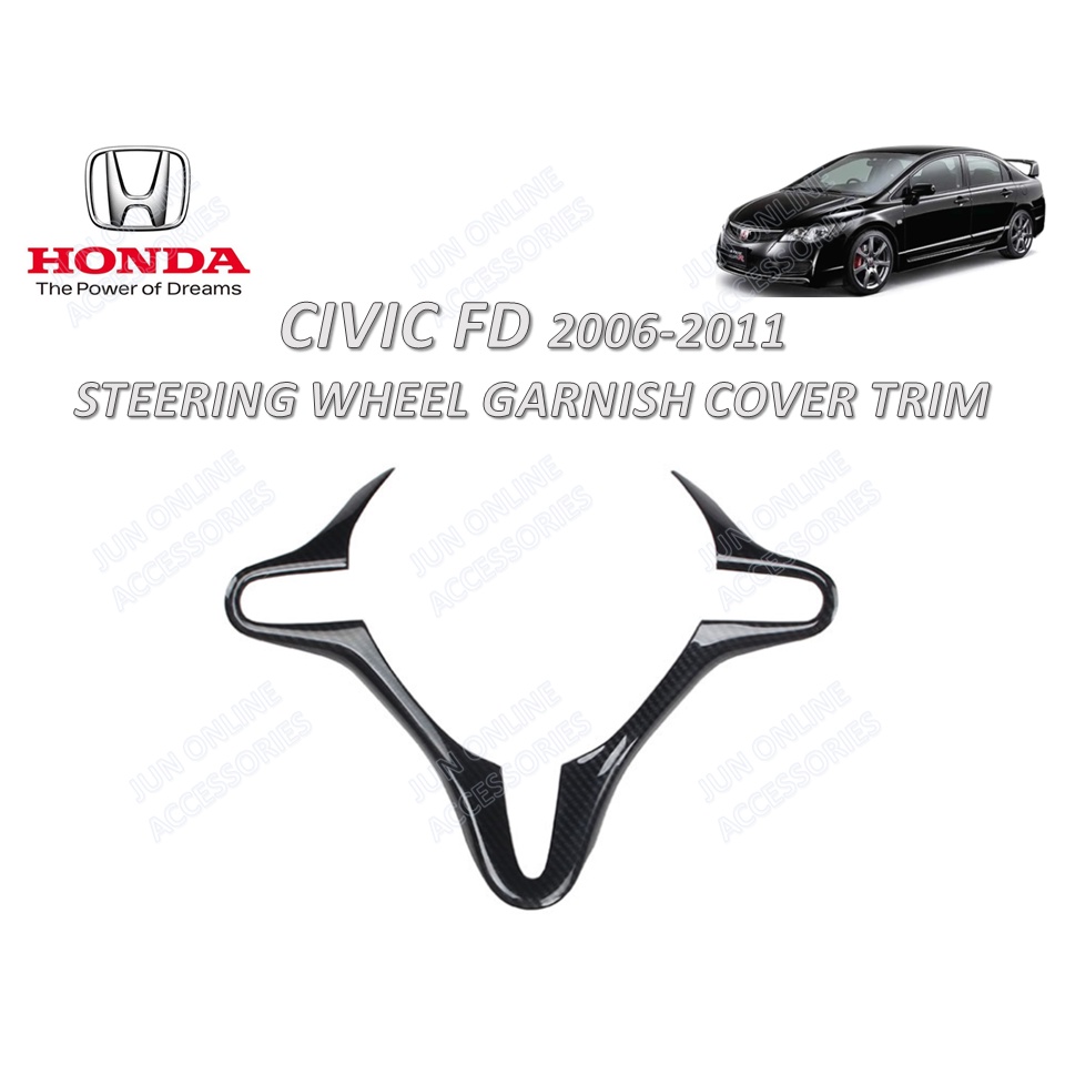 ปลอกหุ้มพวงมาลัยรถยนต์ แบบคาร์บอน สําหรับ Honda Civic FD 2006-2011
