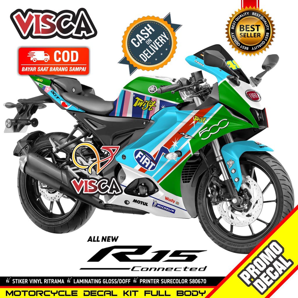 / ชําระเงินปลายทาง Decal R15 V4 Striping R15 V4 Yamaha R15 V4 Fiat Motorcycle Sticker