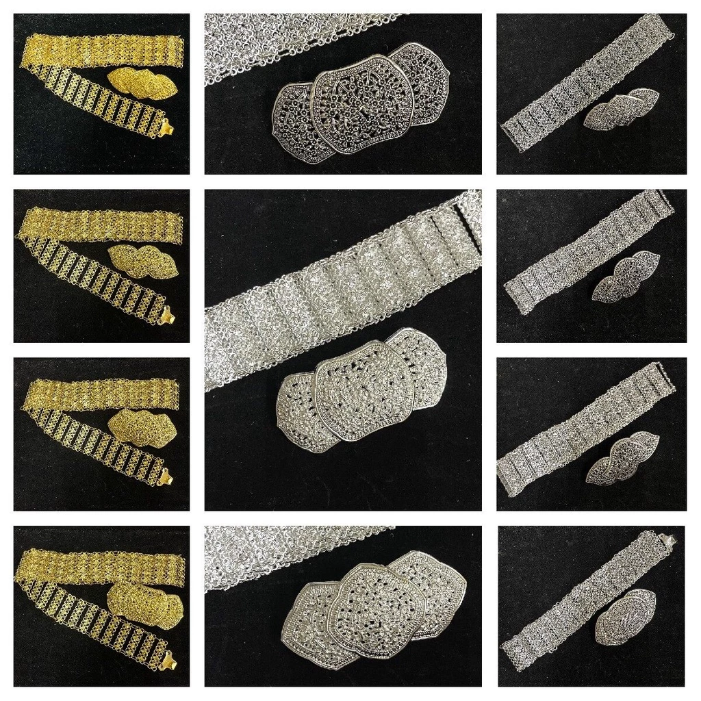 Vintage Jewelryเข็มขัดใส่กับชุดไทย เข็มขัดสีดำ เอว 41 นิ้ว
