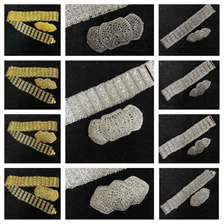 Vintage Jewelryเข็มขัดใส่กับชุดไทย เข็มขัดสีดำ เอว 44 นิ้ว