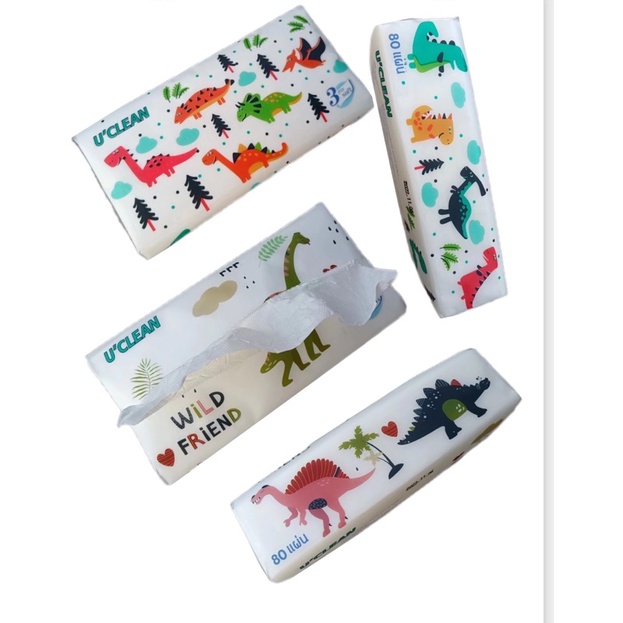 ทิชชู่แบบยาว(ยกเเพ๊ค10ห่อ) ลายKitty/ยูนิคอร์น/RABBIT/BEAVER แท้ 100% หนา 3 ชั้น (1 ห่อ/ 70 แผ่น) #7