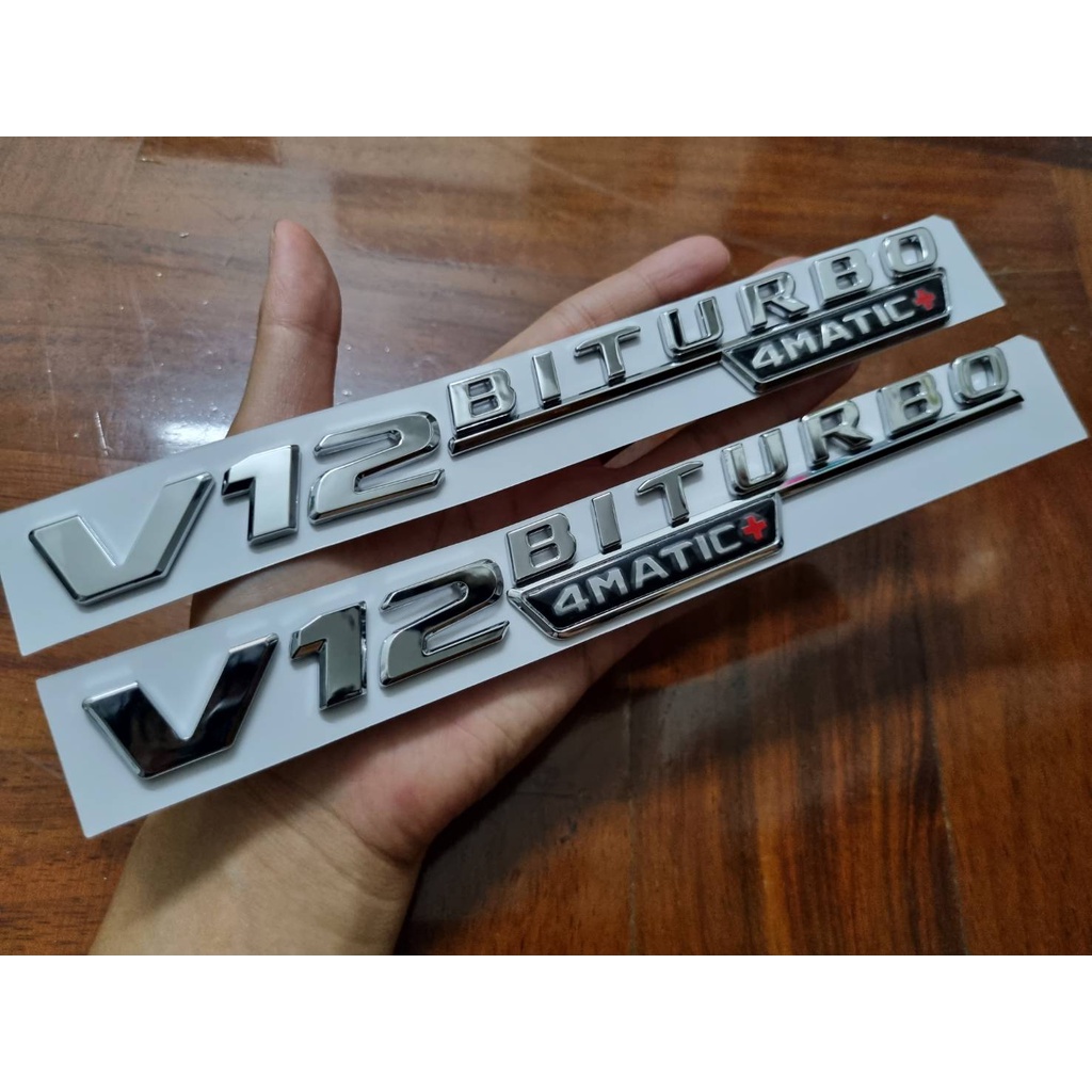 ราคาต่อ 2ข้าง โลโก้ตัวอักษร ติดด้านข้าง เบนซ์ โฟร์เมติกพลัส บีไอเทอร์โบ V12 BITURBO AMG 4 Matic Plus